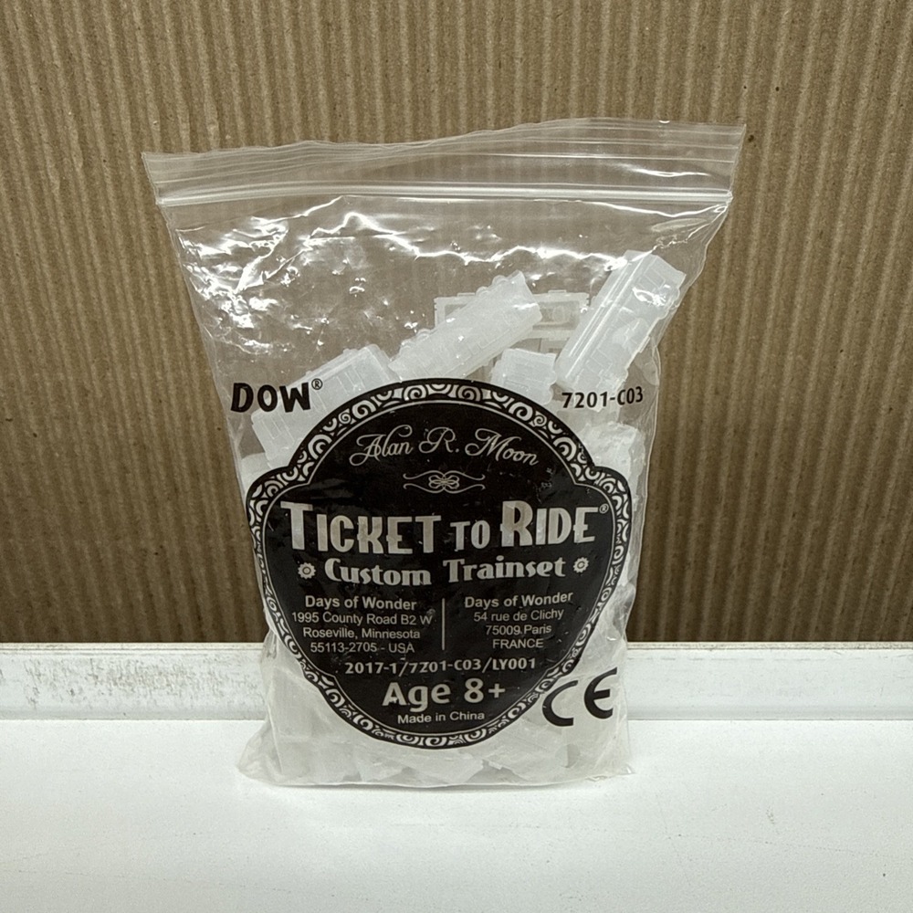 Ticket to Ride Translucent White Custom Trainset Days of Wonder RARE 7201-C03